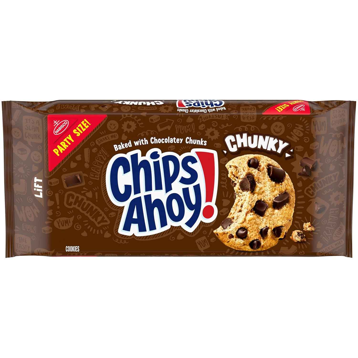 CHIPS AHOY! Chunky Chocolate Chip Cookies Party Size – Single-Pack Pantry Staple for Clean Kitchens, 24.75 oz