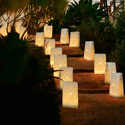 Homemory Star Luminary Bags with LED Tealights – Thoughtful Housewarming Gift for New Homeowners