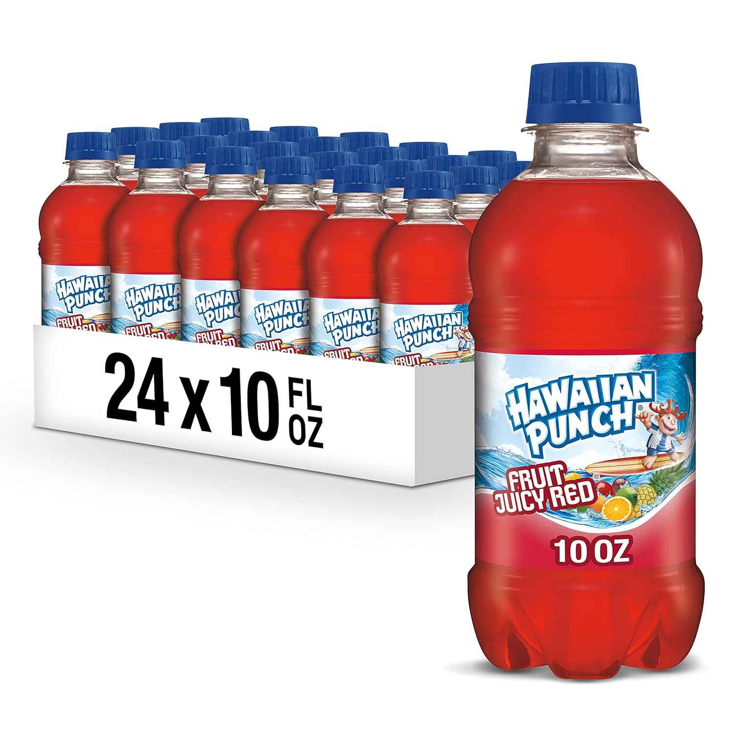 Hawaiian Punch 10oz Bottles 24 Pack – Low Calorie Vitamin C Drink for Mindful Afternoon Snacking and Hydration Routines