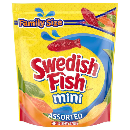 Swedish Fish Mini Soft Candy – Sweet Surprise Gift for Mom, Coworker, or Neighbor, Bulk 2 oz Snack Bags, 24 Count