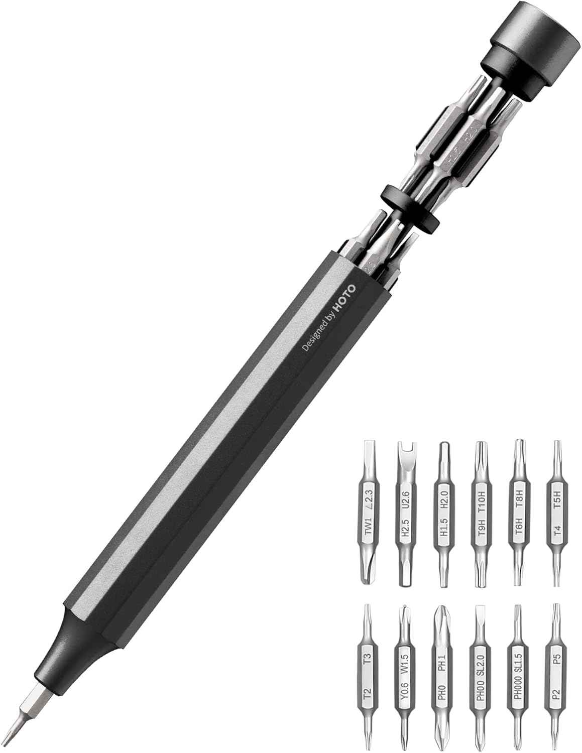 HOTO 24-in-1 Mini Screwdriver Pen – Workbench Companion for PC Builders and IT Technicians, Magnetic Precision Driver