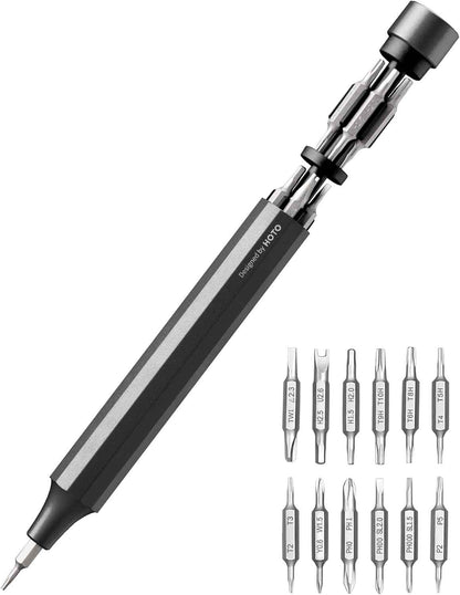 HOTO 24-in-1 Mini Screwdriver Pen – Workbench Companion for PC Builders and IT Technicians, Magnetic Precision Driver