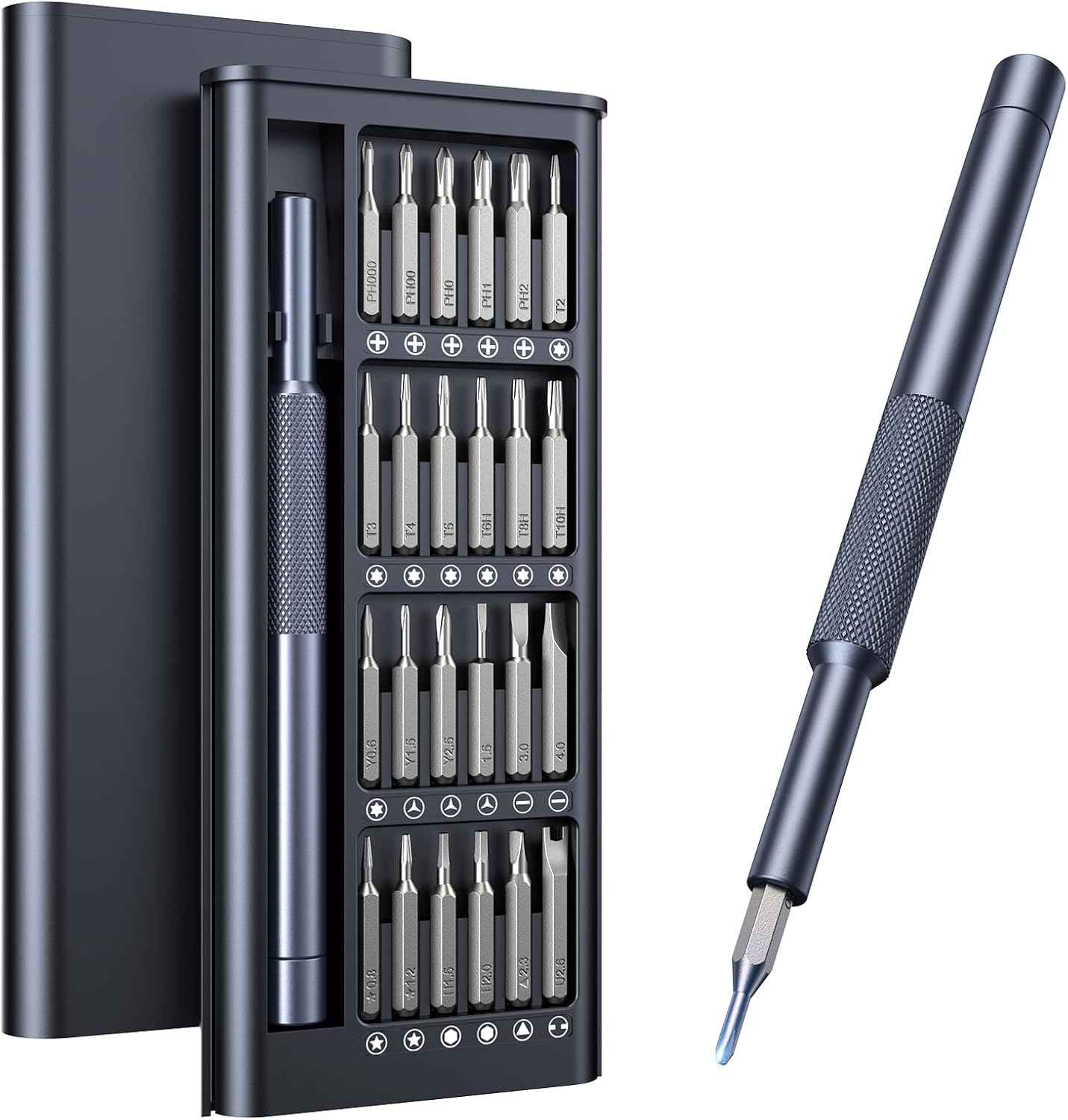 AXTH 25-in-1 Screwdriver Set – Minimalist Repair Tool with Slim Profile and Labeled Bits