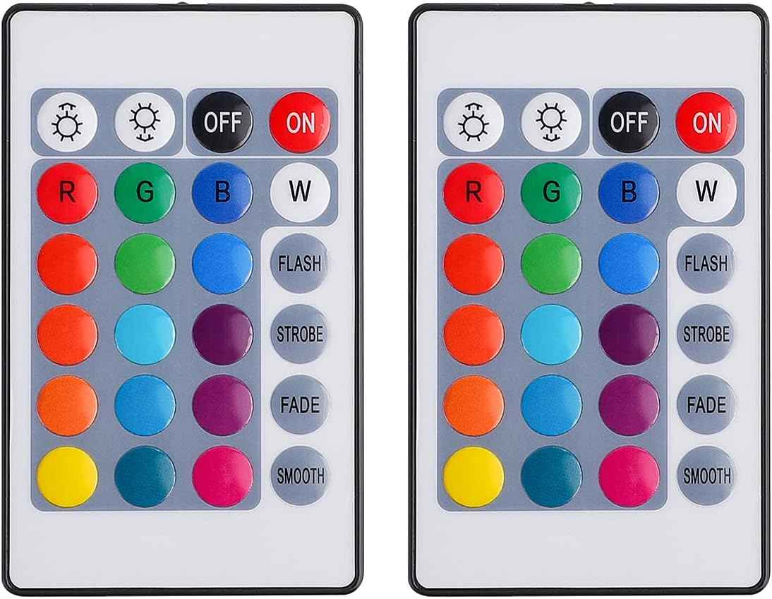 SUPERNIGHT 24-Key RGB LED Remote – Practical Housewarming Gift for New Homeowners, 2-Pack Replacement for Strip Light Setups