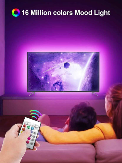 GIPOYENT TV LED Light Strip - Cool Tech Gift for Men and Gamers, RGB Backlight for 35-85 Inch TVs with Bluetooth App