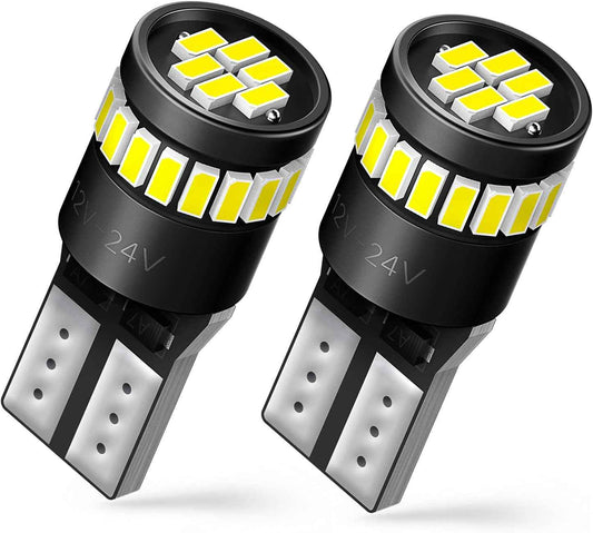 AUXITO 194 LED Bulbs for Clean Factory-Style Interior, Simple Plug-and-Play 6000K White for License Plate and Dome Swap, Pack of 2