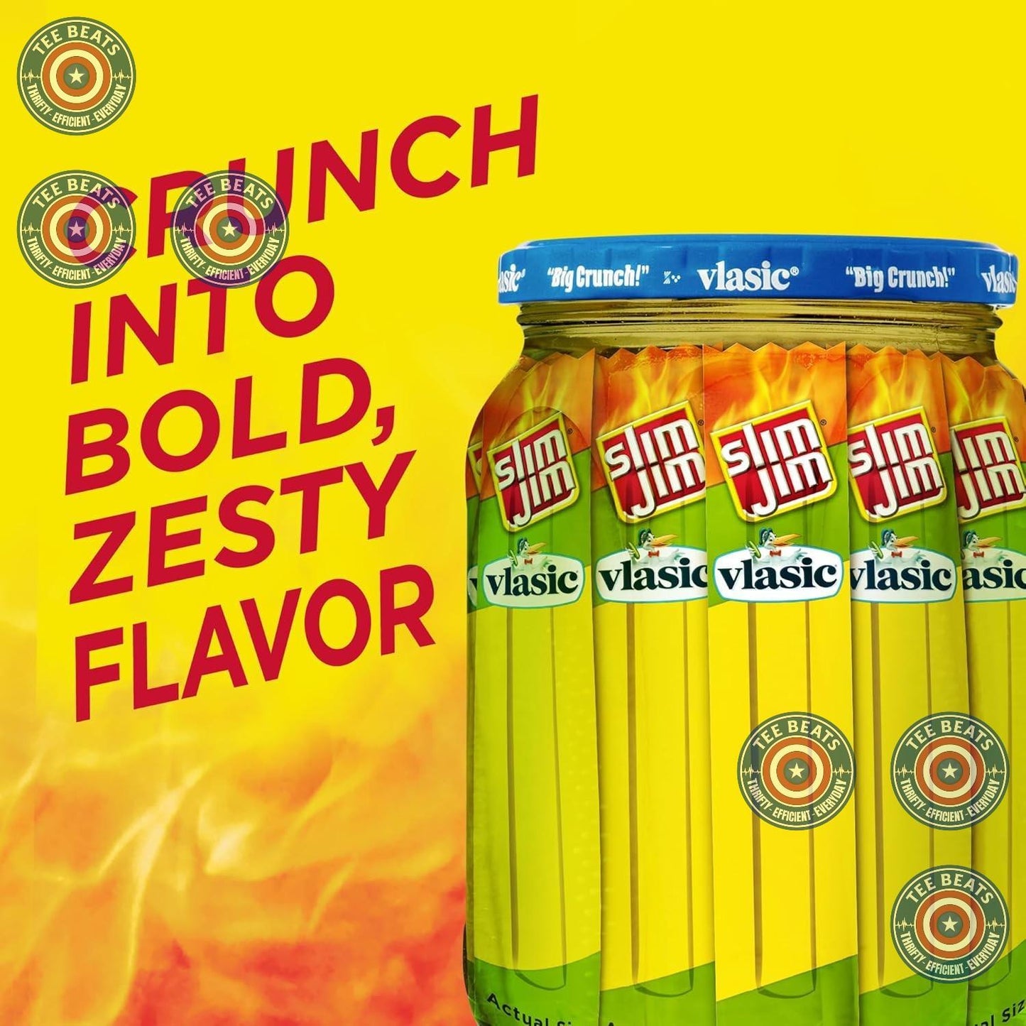 Slim_Jim_Smoked_Meat_Sticks,_Vlasic_Dill_Pickle_Flavor,_6g_Protein_Per_Serving,_Snack_Size,_Camping_Snack,_0.28_oz._(26_Count)