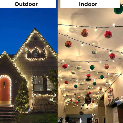Holiday Essence Waterproof LED String Lights for Patio and Pergola Ambiance, 26.9 Ft Cool White Outdoor Strand
