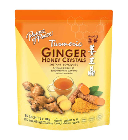 Prince of Peace Instant Ginger Honey Crystals with Turmeric – Thoughtful Holiday Gift for Wellness-Loving Friends