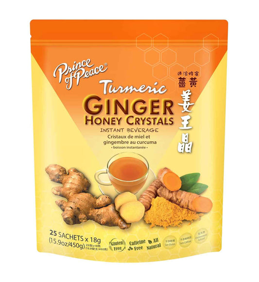 Prince of Peace Instant Ginger Honey Crystals with Turmeric – Thoughtful Holiday Gift for Wellness-Loving Friends
