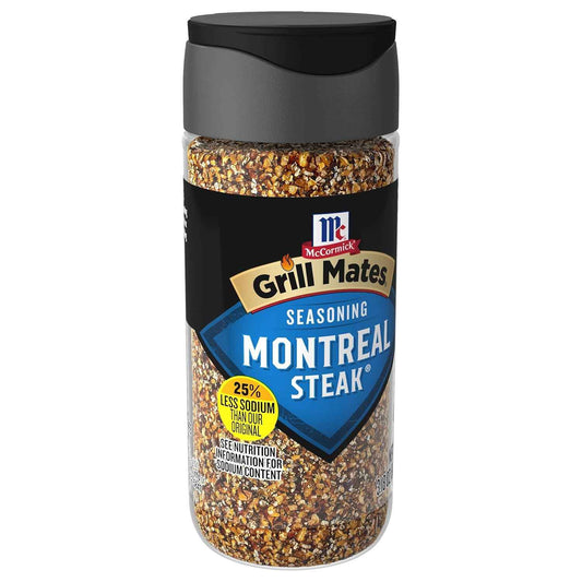 McCormick Grill Mates 25% Less Sodium Montreal Steak Seasoning for Heart-Healthy Home Grilling, Low-Sodium Pantry Staple for Wellness-Focused Cooks