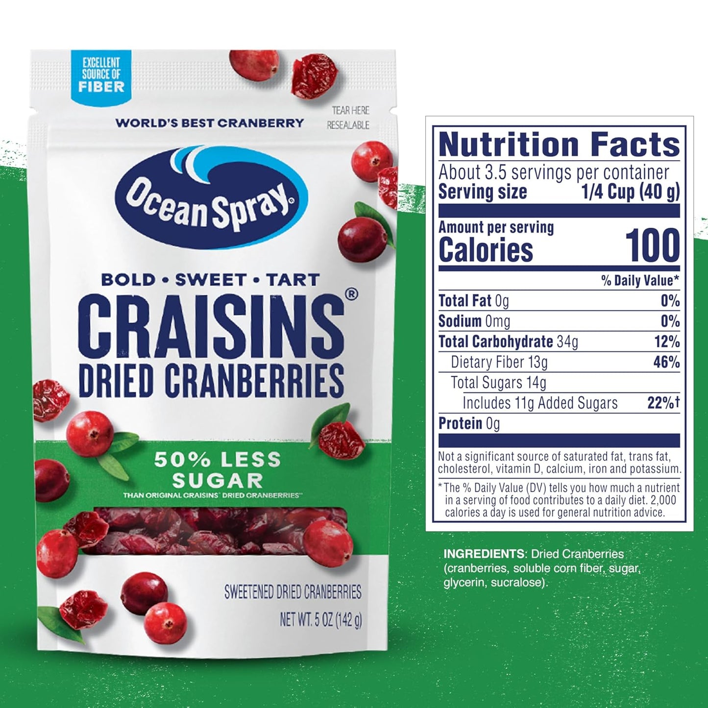 25% of daily recommended fruit per serving