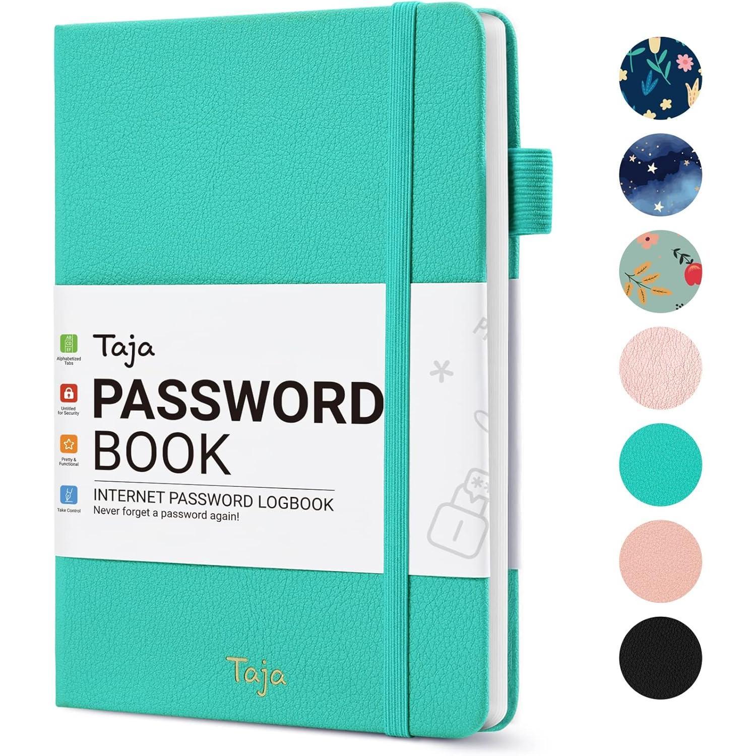 Taja_Password_Keeper_Book_with_Alphabetical_Tabs，Small_Password_Books_for_Seniors,_Password_Notebook_for_Internet_Website_Address_Log_in_Detail