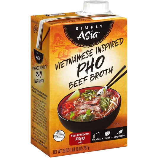 Simply Asia Vietnamese Inspired Pho Beef Broth – Gluten-Free Wellness Pantry Staple, Clean-Label Soup Base for Mindful Eating