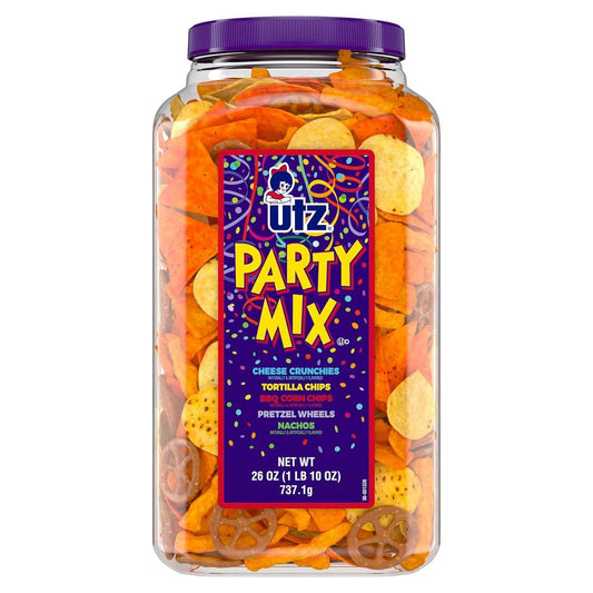 Utz 5-Flavor Snack Mix Barrel - Thoughtful Birthday Gift for Snack Lovers, Movie Buffs, and Party Hosts