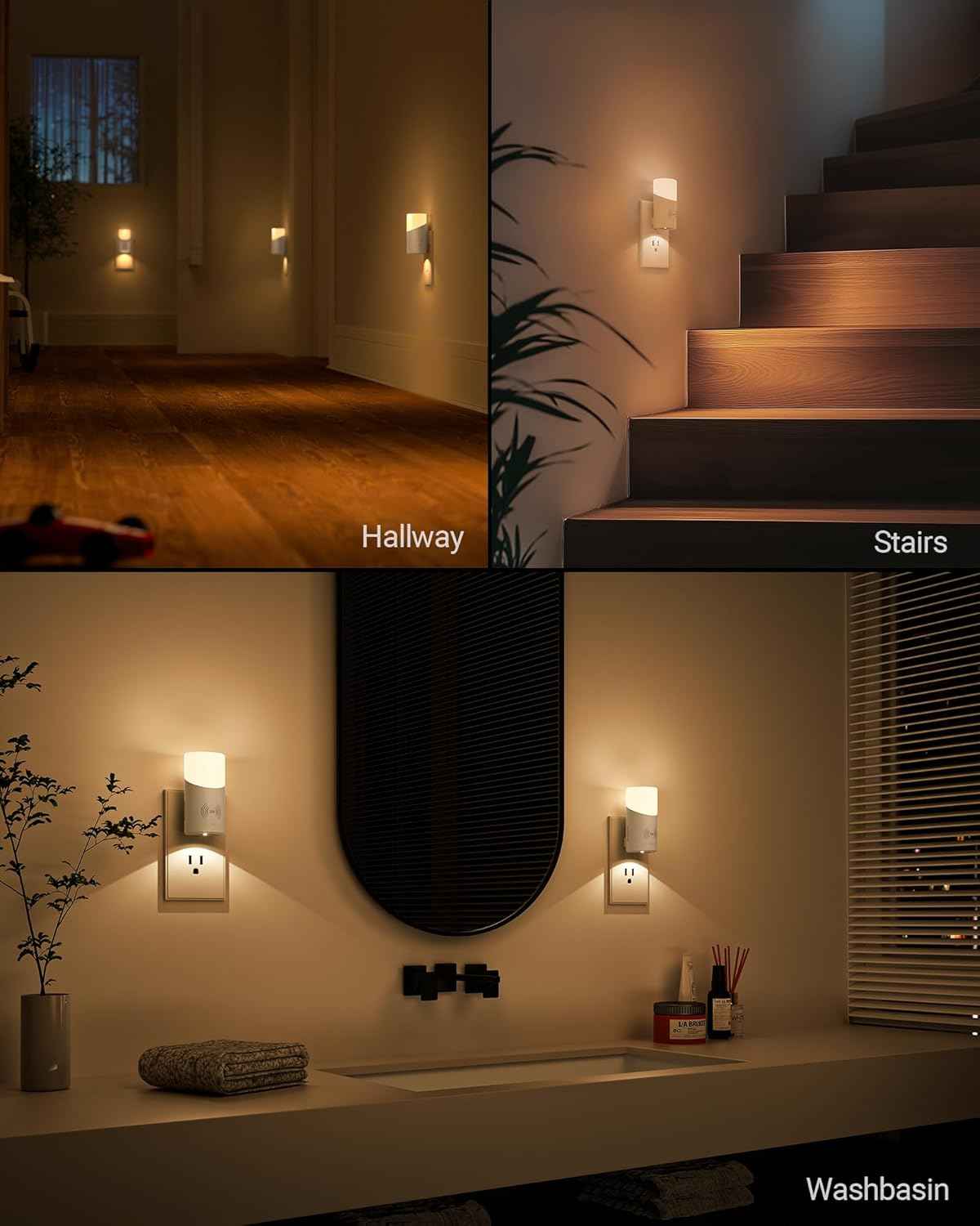 Lyridz Cylindrical Dual Light Nightlight – Modern 2700K Warm Glow for Bedroom Decor and Living Room Ambiance