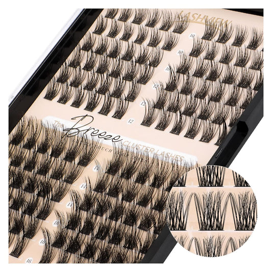 LASHVIEW_Lash_Clusters,_144_Pcs_Cluster_Lashes,_DIY_Cluster_Eyelash_Extensions_Mega_Volume_Reusable_Individual_Lashes_Cluster_Volume_Look_Super_Thin_Band_&_Soft(Volume,C-10-16mix)_Lightweight_Makeup_Salon_Cosmetic_Eyelashes_Extensions