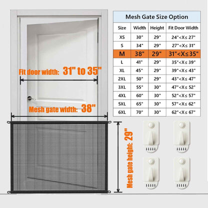 Cupount Pet Mesh Gate for Stairs – Damage-Free Barrier to Block Puppies from Climbing Unsupervised