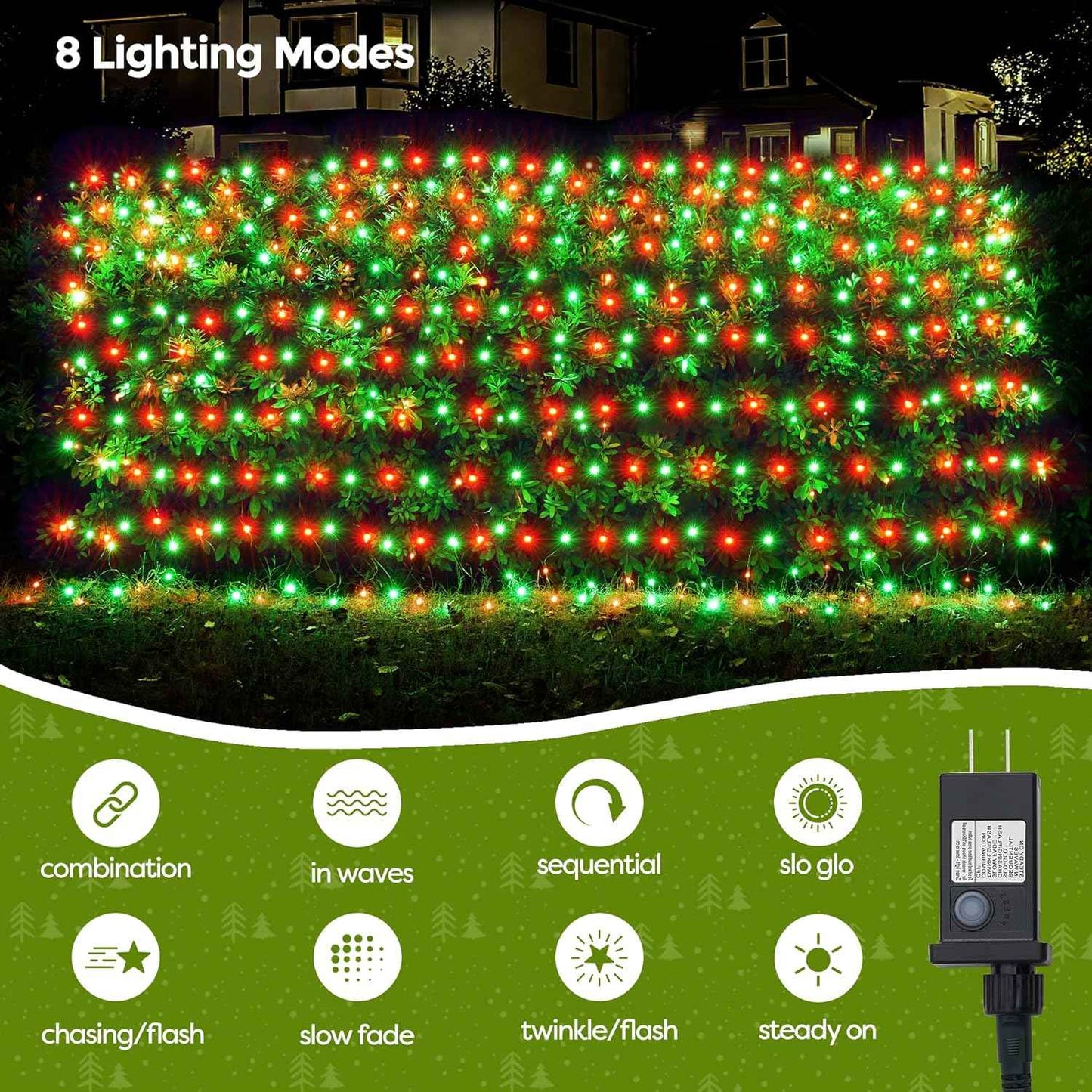 WBao Christmas Net Lights – 29V Low Voltage Holiday Lights Safe for Kids, Pets and Touch
