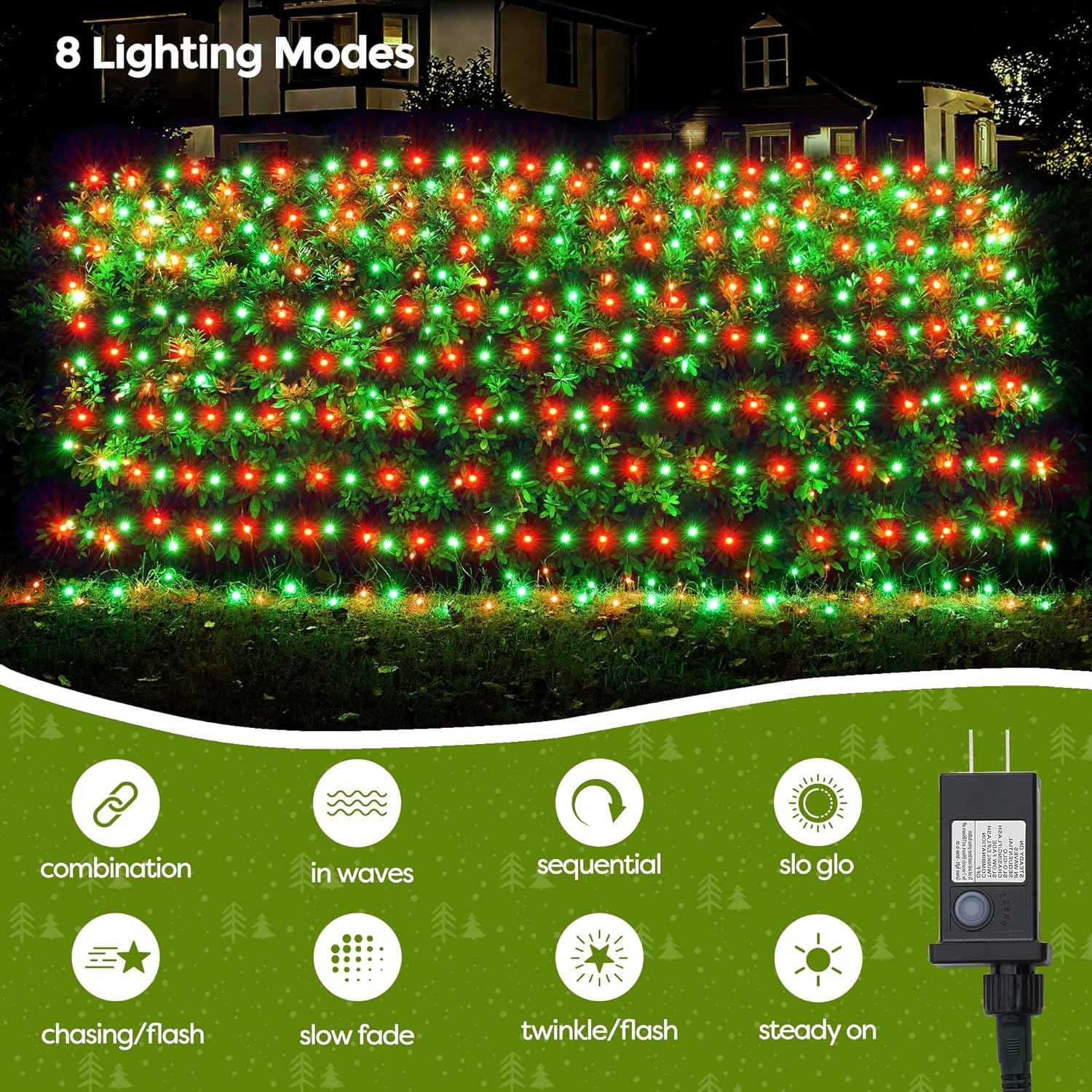 WBao Christmas Net Lights – 29V Low Voltage Holiday Lights Safe for Kids, Pets and Touch