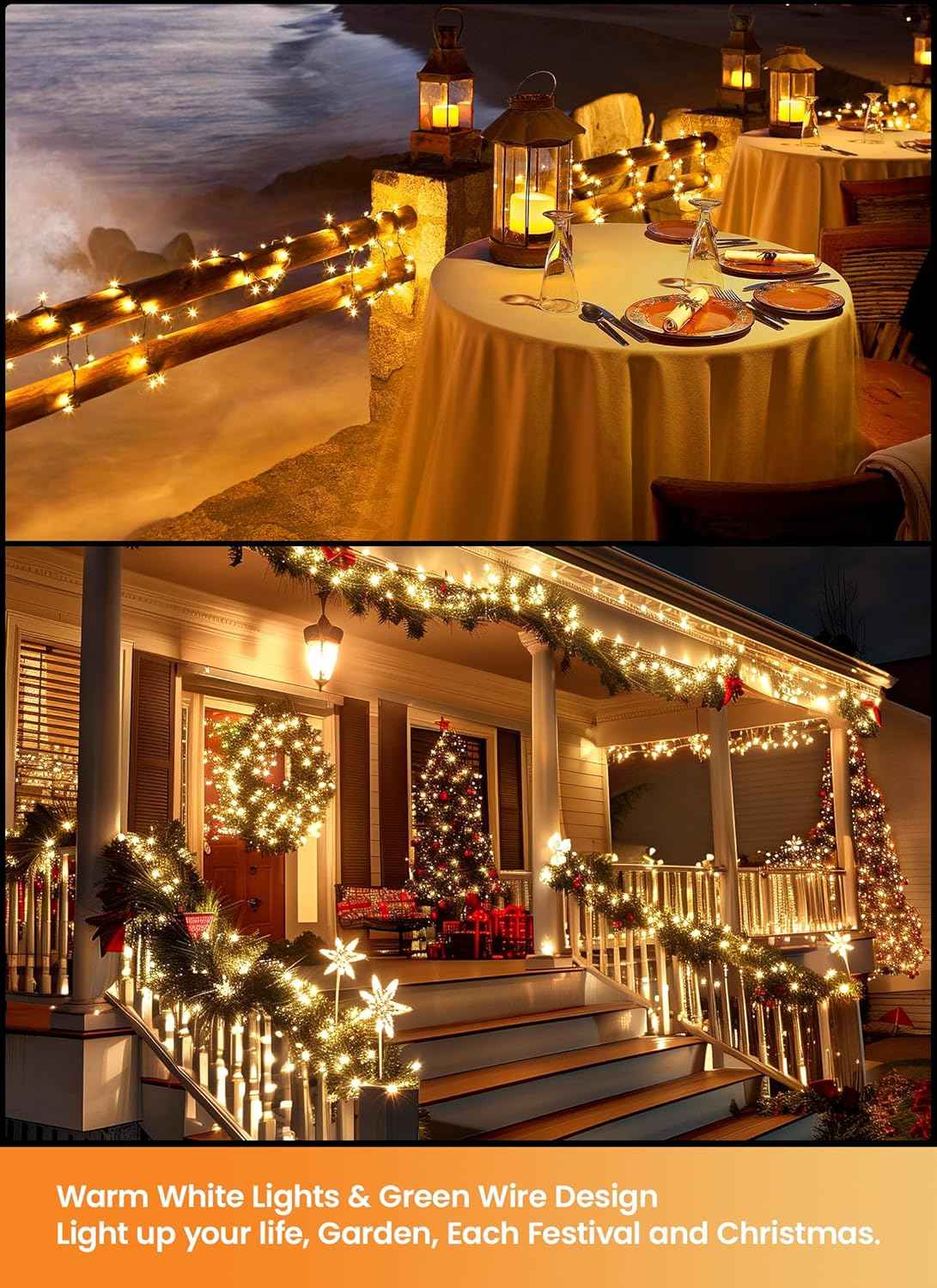Brightown LED String Lights – Patio and Deck Decor, 39 ft Waterproof Mini Lights for Outdoor Entertaining