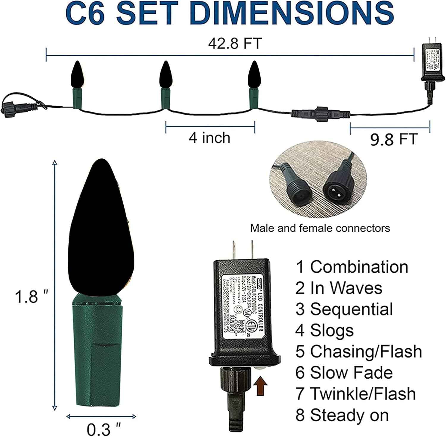 Dazzle Bright C6 LED Lights – IP44 Waterproof for Garden Pathway and Backyard Curb Appeal