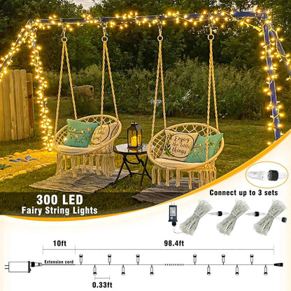 Xmars Child Safe String Lights – 100ft 300 LED 29V Cool Plug Warm White for Nursery, Playroom & Tree House Decor