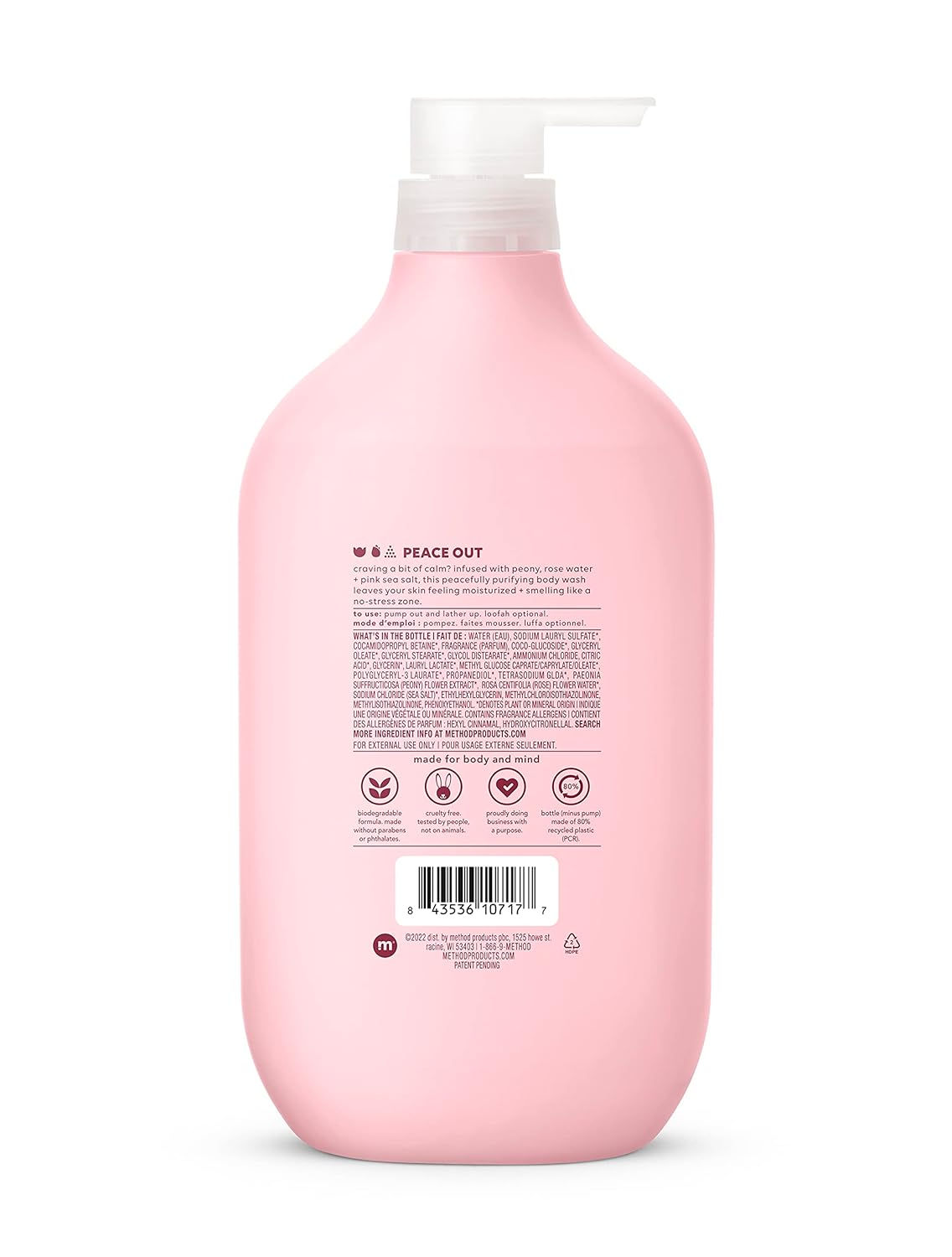 Method_Body_Wash,_Pure_Peace,_Paraben_and_Phthalate_Free,_Biodegradable_Formula,_28_oz_,_Pack_of_1_Body_Care_Fragrance_Soap_Blend_Gel_Radiant_Comfort_Cleanser_Cleansing_Scented