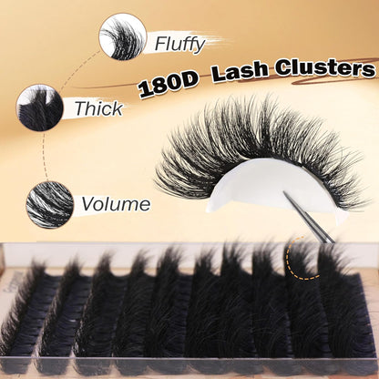 Eyelash_Extension_Kit_Thick_Lash_Clusters_Kit_10-18mm_Fluffy_Clusters_Lashes_180D_Individual_Eyelashes_Kit_with_Lash_Bond,_Lash_Remover,_Lash_Applicator_DIY_Lash_Extension_for_Beginners,_180D-D_Curl