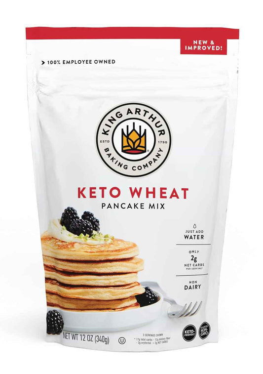 King Arthur Keto Wheat Pancake Mix - Mindful Low-Carb Breakfast for Wellness Routines, Just-Add-Water Protein Pancakes