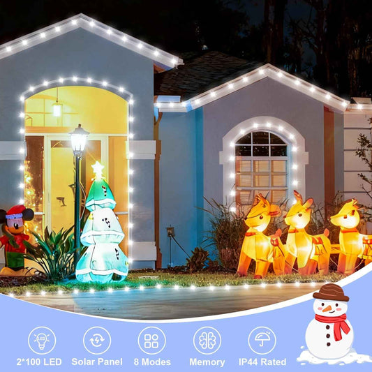 QITONG Solar Rope Lights – 66ft Cozy Bedroom and Living Room Decor Ambient Lighting, 8 Modes