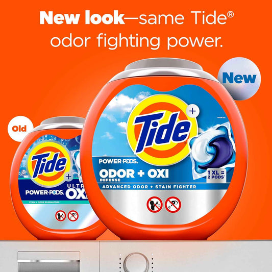 Tide Odor Defense + Oxi Laundry Detergent Pacs for Busy Home Offices, Heavy Cold-Water Loads in One Drop