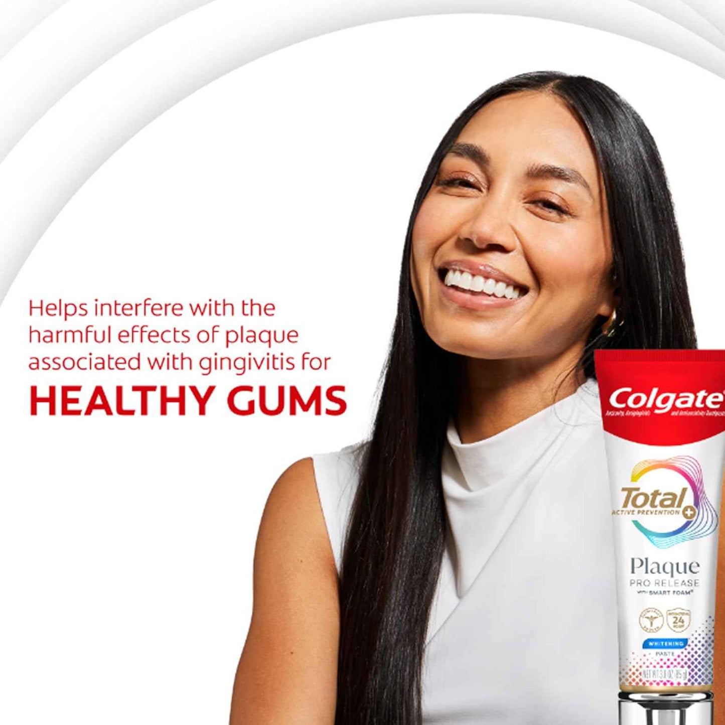 Colgate Total Plaque Pro Release Whitening Toothpaste – Clean Formula, One-Tube Solution for Gum & Whitening