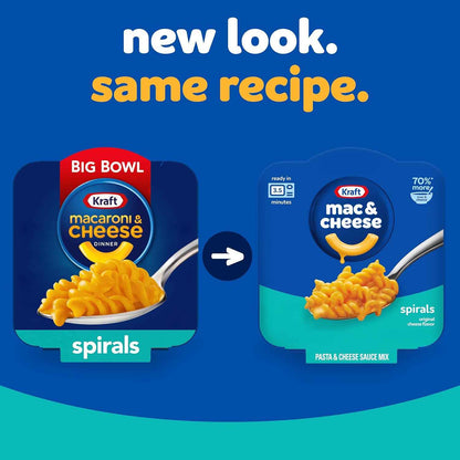 Kraft Spirals Original Mac & Cheese Big Bowl – Quick Desk Lunch for Office Professionals