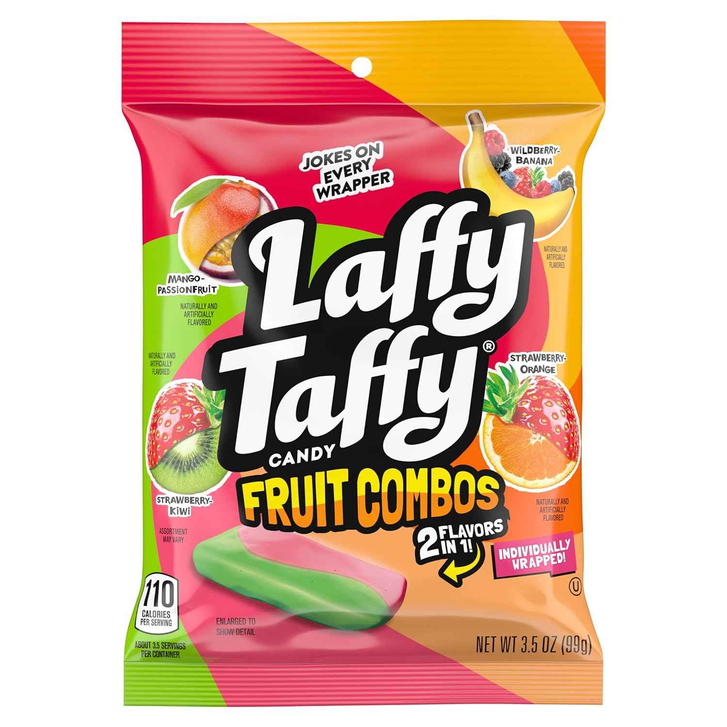 Laffy Taffy Fruit Combos Nostalgic Candy Gift Bag, Assorted Chewy Flavors for Birthday Party Treats