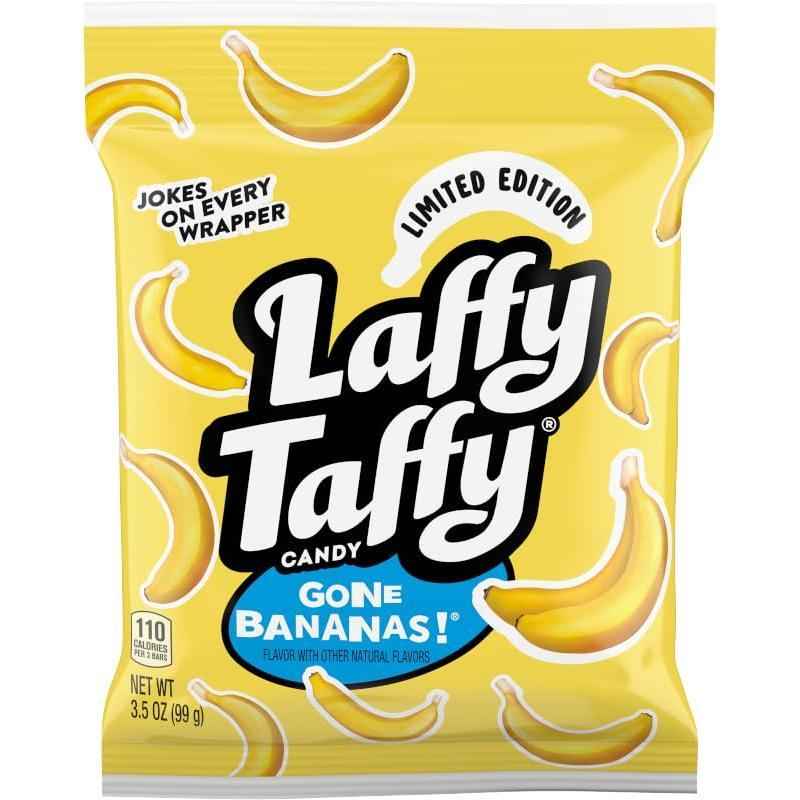 Laffy Taffy Mini Bar Bag, Banana, Chewy Taffy Candy, 3.5 oz – Lunchbox-Safe Individually Wrapped Snack for School-Age Kids