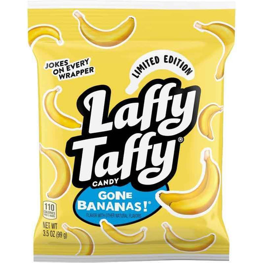 Laffy Taffy Mini Bar Bag, Banana, Chewy Taffy Candy, 3.5 oz – Lunchbox-Safe Individually Wrapped Snack for School-Age Kids