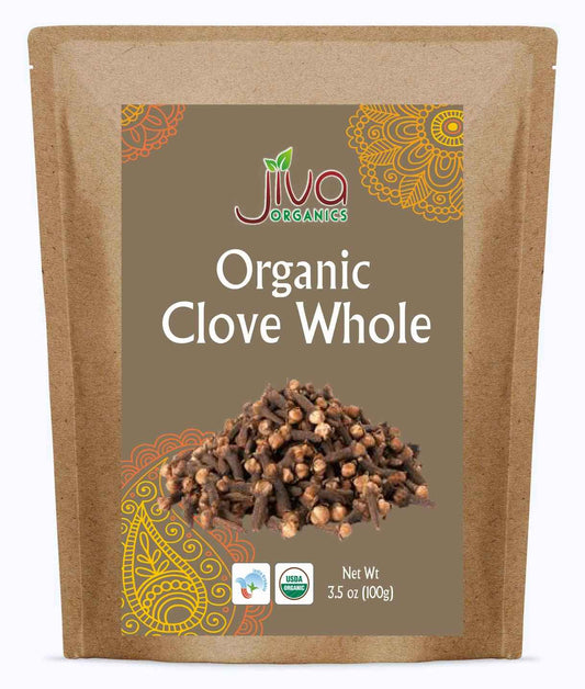 Jiva Organic Whole Cloves – Warming Spice for Yoga Room Meditation Rituals, 3.5 oz Pouch