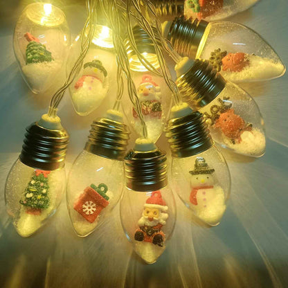 Aomike LED Snow Globe Fairy Lights – Cozy Living Room and Fireplace Mantel Accent Lighting, 10 Bulb Battery String 6.8ft Warm White