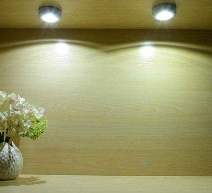 LUXMOM Tap Light Push Lights – Compact 2.7 Inch Puck Light for Clean Under Cabinet Look, No Visible Wiring