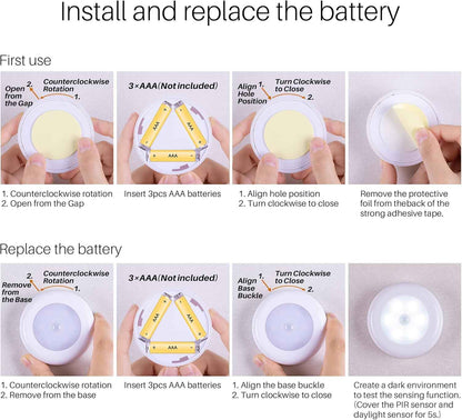 STAR-SPANGLED Motion Sensor Puck Lights – Clean Wireless Lighting for Clutter-Free Kitchens and Closets