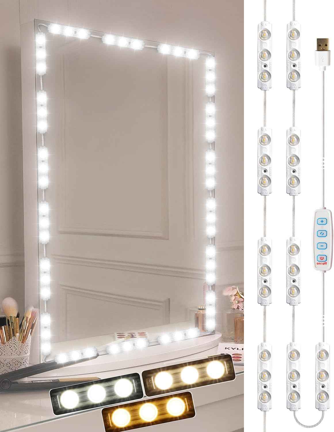 Winees LED Vanity Strip – Cozy Bedroom Decor Accent with Adjustable Warm and Daylight Glow