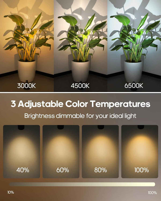 Wireless Magnetic LED Spotlight, Clean Cylinder Profile for Intentional Shelf and Plant Displays, No Wires No Clutter