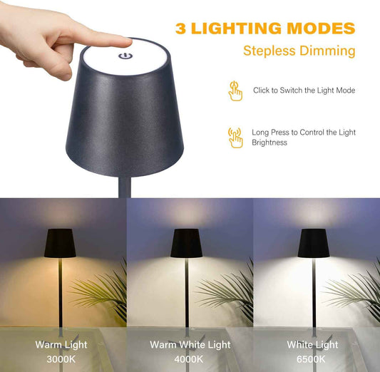 LumaGlow Cordless Table Lamp – Patio Dining Light for Summer Evenings, 20-Hour Battery Life