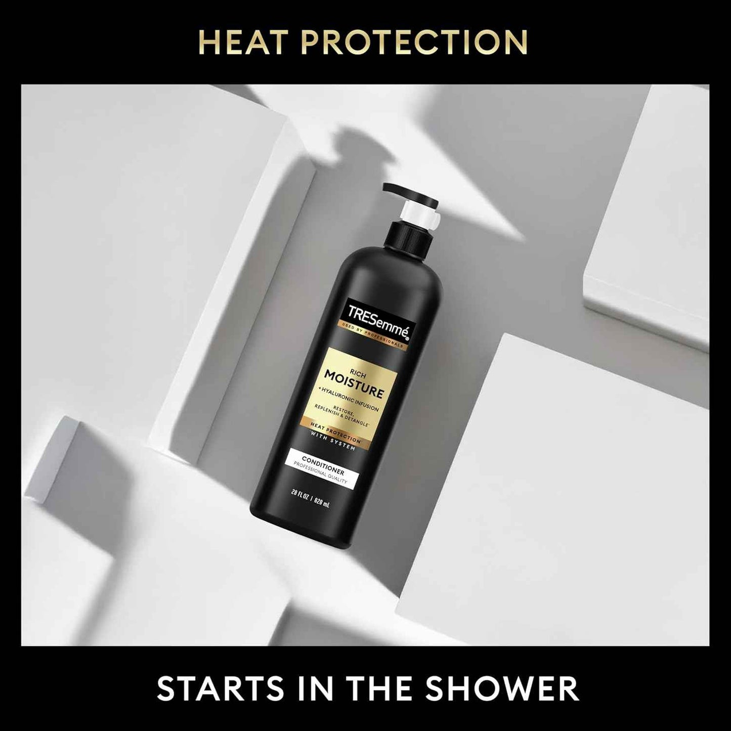 TRESemmé Rich Moisture Hydrating Shampoo 3 Count for Dry Hair Hyaluronic Acid Self Care Ritual 28 Fl Oz