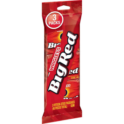 Big Red Wrigley's Cinnamon Gum – Individually Wrapped Shareable Pack for Lunchboxes and Locker Room Treats