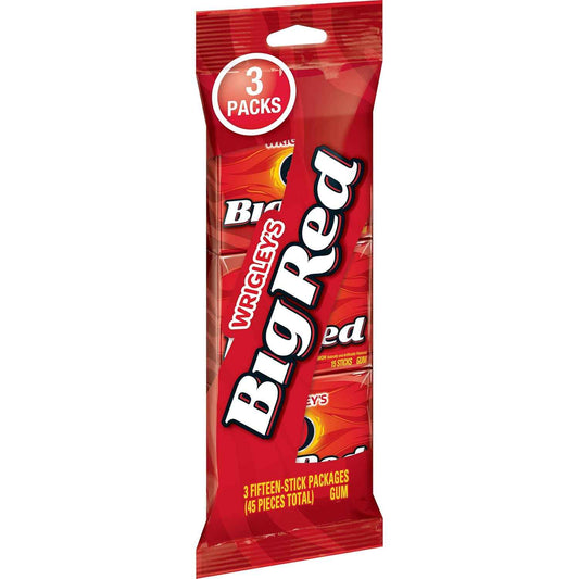 Big Red Wrigley's Cinnamon Gum – Individually Wrapped Shareable Pack for Lunchboxes and Locker Room Treats