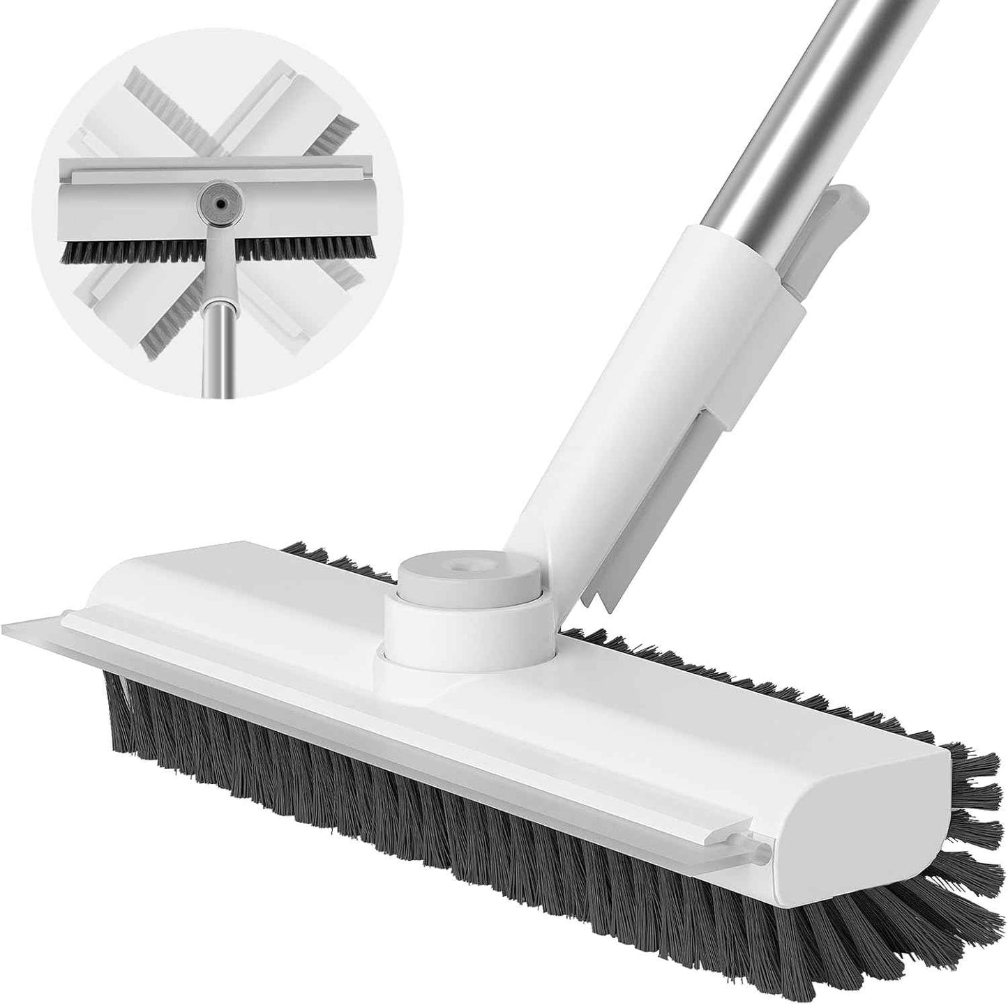 [Brand] Long-Handle Floor Scrubber in Gray/Pink – Stylish Cleaning Accessory for Pastel-Themed Homes