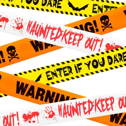 Warning Tape 3-Pack – Creepy Living Room and Entryway Halloween Decoration for Haunted Vibes