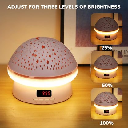 3-level dimming (25%, 50%, 100%) for eye-safe brightness adjustment